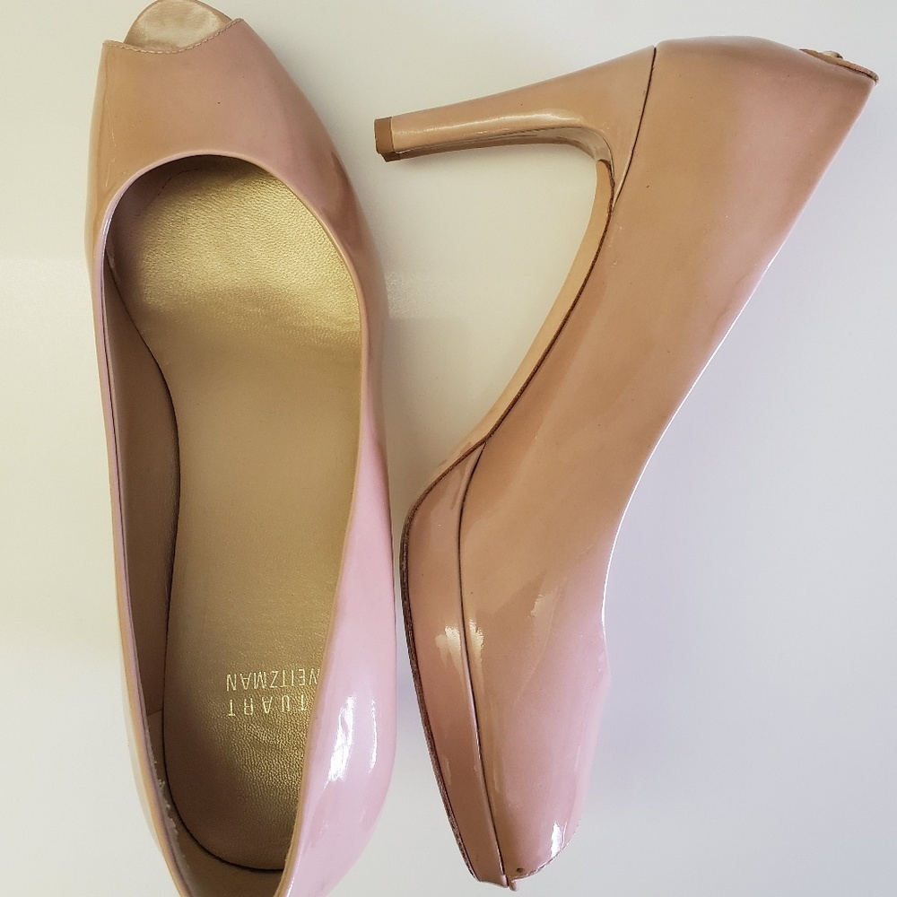 Stuart Weitzman Shiny Nude Blush Pumps Heels US 10